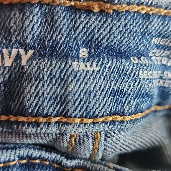 5/$55 Old Navy High Rise Curvy O.G. Straight Secret Smooth Pockets, 8 Tall - Picture 5 of 7